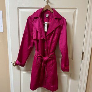 NEW CHICOS HOT PINK TRENCH RAINCOAT Size 1